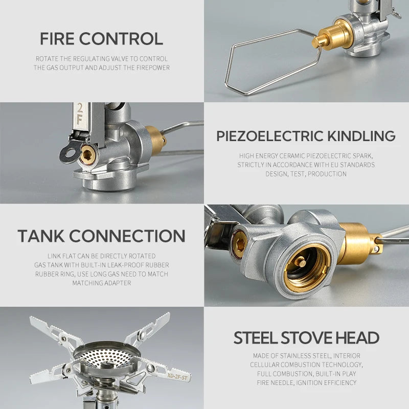 CAMPINGMOON  XD-2F Outdoor Portable Voltage Stabilized Integrated Gas Stove High Power Windproof Hiking Field Stove Cooker