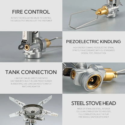 CAMPINGMOON  XD-2F Outdoor Portable Voltage Stabilized Integrated Gas Stove High Power Windproof Hiking Field Stove Cooker