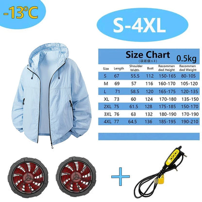 Men Women Smart Air Conditioning Cooling Jacket with Fans Intelligent Heat Dissipation UV Protection Outdoor Work Clothes Summer
