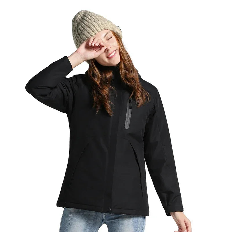 Smart Heated Jacket Waterproof Men 3 Areas Heated Vest For Women Winter Outdoor Sports Coat Warm Heating Coat Motorcycle Jacket