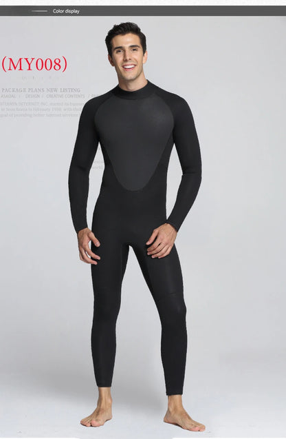 Scuba Diving Suit for Men, 5mm Neoprene Wetsuit Winter Swimsuit, One-Piece Design, Blind Seam,Back Zipper
