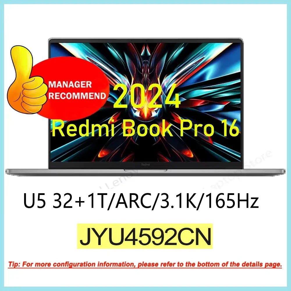 【NEW】Xiaomi REDMI Book Pro 16 2026 Ultra5-338H/UltraX7-358H 32GB+1TB 16inch 3.2K 165Hz Screen