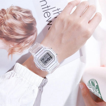 Fashion Men Women Watches Transparent Digital Sport Lover'S Gift Children Kid'S Wristwatch Female Clock Specification