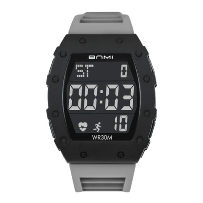Watches For Man Fashion Sport Stopwatch Alarm Clock Silicone Strap Multifunctional Waterproof Fitness LED Electronic Watch