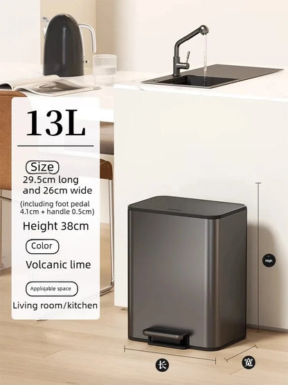 Kitchen Bin Large Large Capacity New Household Living Room Light Luxury High-grade Stainless Steel Italian Style Furniture