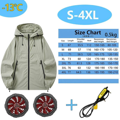 Men Women Smart Air Conditioning Cooling Jacket with Fans Intelligent Heat Dissipation UV Protection Outdoor Work Clothes Summer