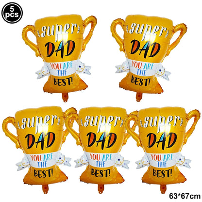 Super Dad Balloons Happy Father's Day Champagne Foil Helium Ball Champagne Beer Ballon Father's Day Gifts Supplies Globos