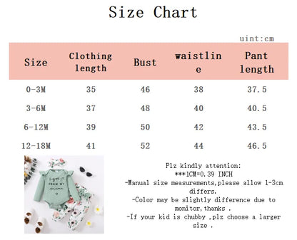Newborn Baby Girl Autumn Set Letter Long sleeved Bodysuit +Bow Printed Pants+Headband fit 0-12 Months Female Babies Fashion Suit