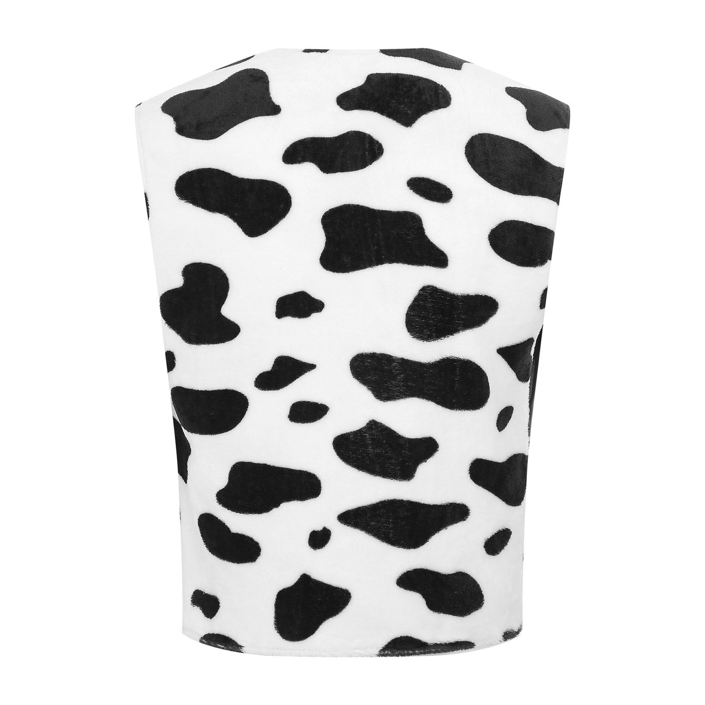 Men's Cow Print Vest Halloween Festival Cosplay Party Fancy Dress Up Sleeveless Open Front Waistcoat Vintage Hippie Costume Vest