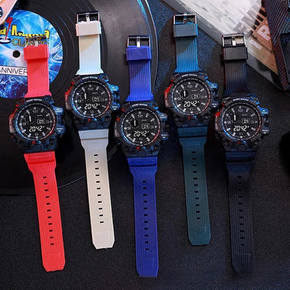 YIKAZE Sports Watch Men's LED Digital Watches Multifunction Military Clock Big Dial Waterproof Fitness Electronic Watch For Man