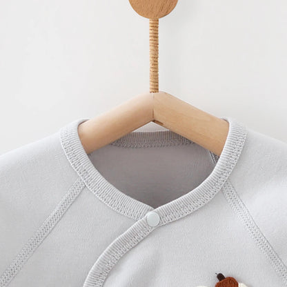Newborn baby clothes Spring and Autumn pure cotton high waist baby split set Baby autumn clothes and pants