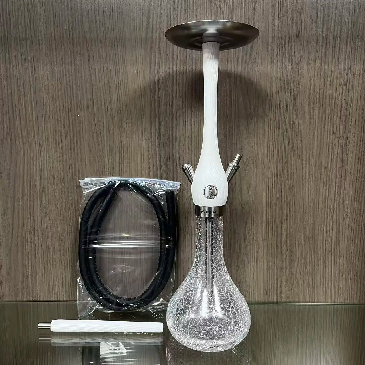Wookah Hookah Shisha Set High Quality Wooden Large Hookah with Glass Bottle Single Pipe
