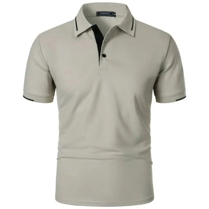Men's Short Sleeve Polo Shirt Summe Button Classic Fit Casual T-Shirts Oversize Pullover Shirts Man Solid Color Lightweight Tops