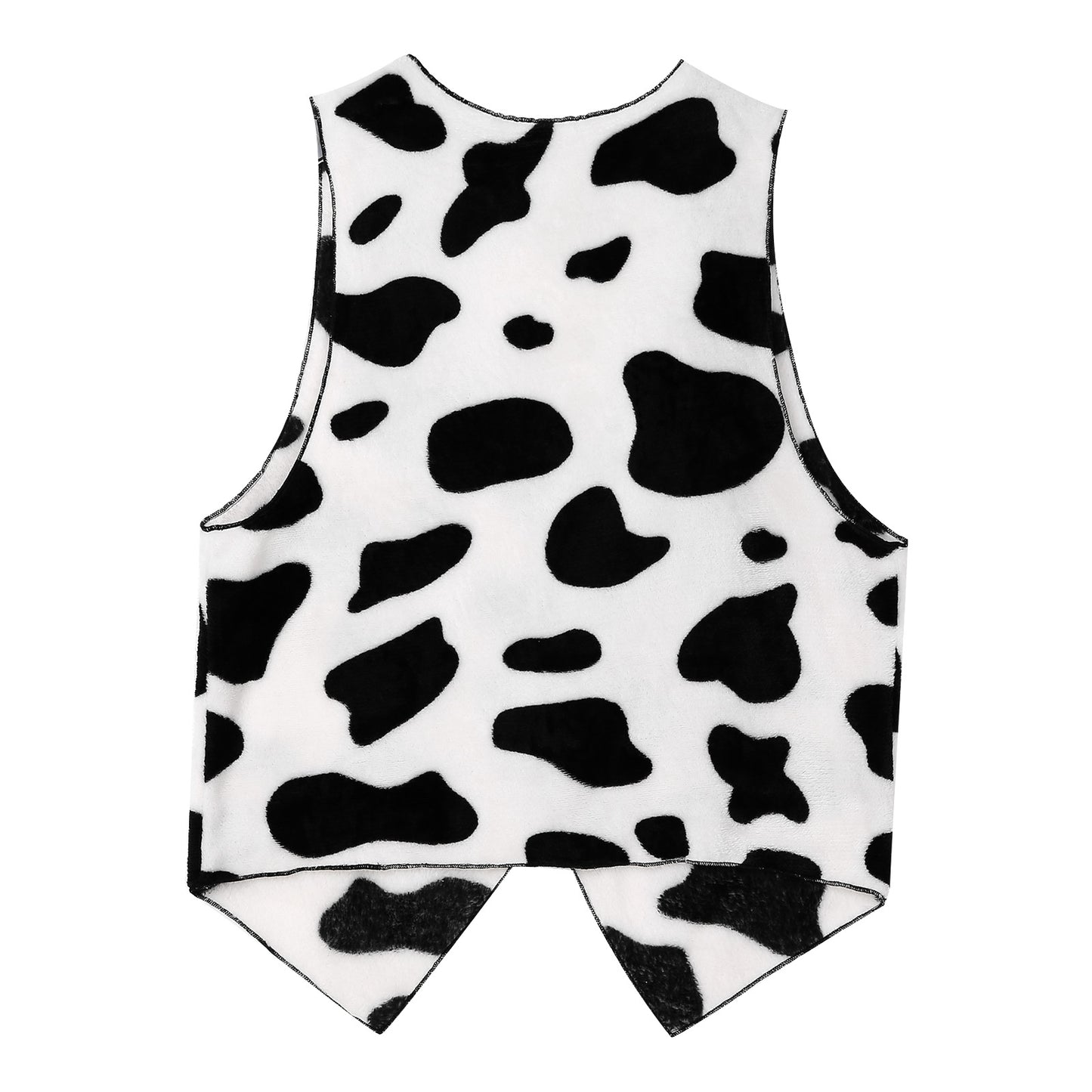 Men's Cow Print Vest Halloween Festival Cosplay Party Fancy Dress Up Sleeveless Open Front Waistcoat Vintage Hippie Costume Vest