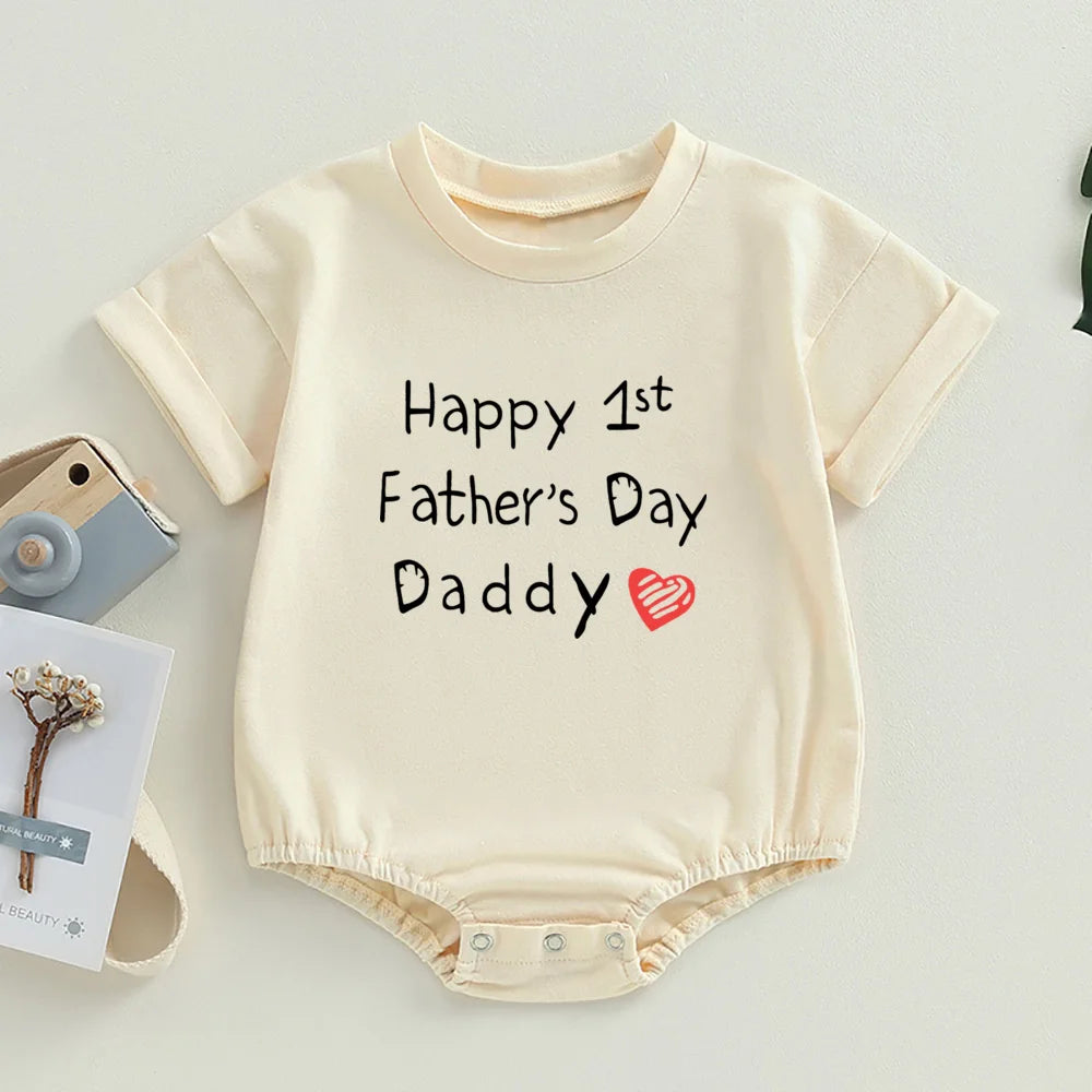 Happy Father's Day To The Best Daddy Baby Retro Bubble Romper Baby Boy Girl Fathers Day Outfits Baby Shower Gifts