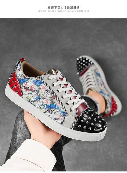 Comfortable Breathable Studded Sneakers for Men Women Casual Sports Shoes Fashion Lightweight Walking Shoes