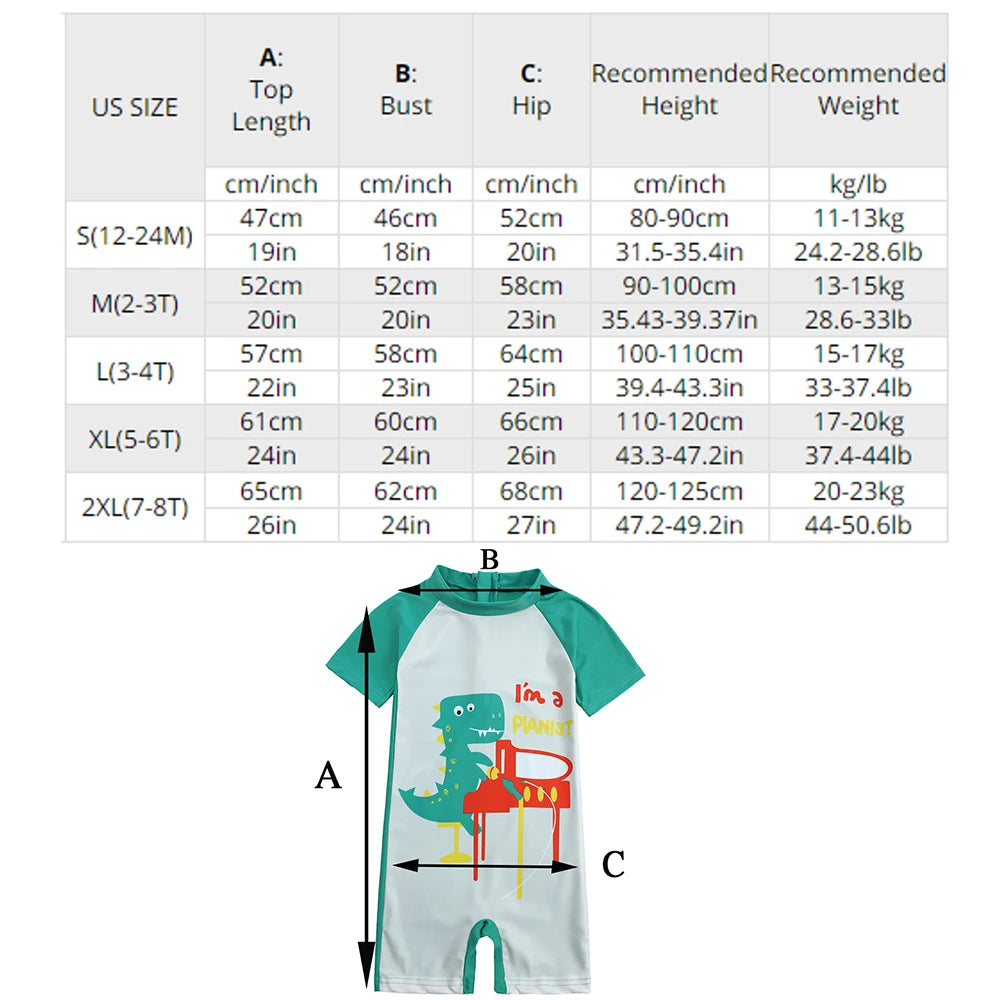 2025 Toddler Children Swimwear Suit Print UV Kids Boys Girls Summer Beach Clothes 2Pcs Cap+Bathing Swimming Diving Swimsuit