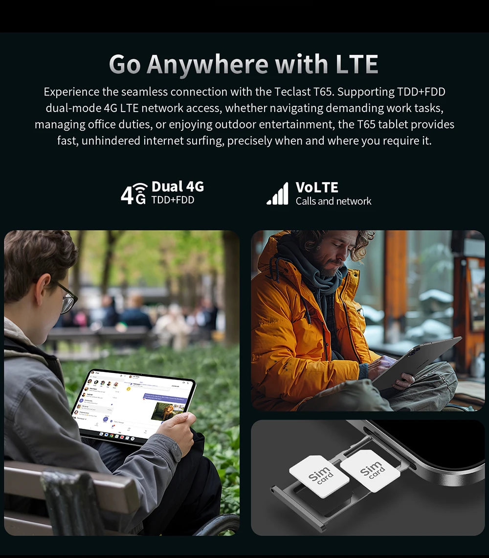 Teclast T65 13.4-inch 2K 120Hz Android 16 Tablets 128GB/ 256GB ROM Unisoc T7280 Octa-core 8000mAh Battery 4G Dual SIM Tablets