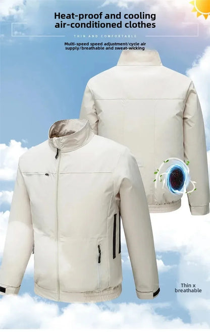 Smart Air Conditioned Jacket with Four Hole Fan Clothing Men's Outdoor Fishing Sun Protection Uniform Labor Protection Workwear