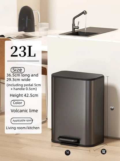 Kitchen Bin Large Large Capacity New Household Living Room Light Luxury High-grade Stainless Steel Italian Style Furniture