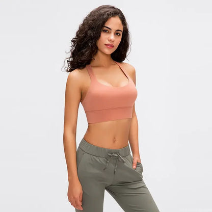 Quick Dry Cross Back Crop Running Bra