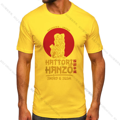 Men's Hattori Hanzo Printed T-shirt 100% Cotton Harajuku Classic Tees for Men Women Casual Shirt Tops Wear