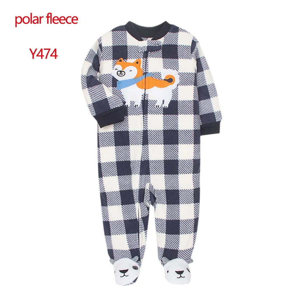 Newborn Infant Baby Boy Girl Romper Spring Autumn Polar Fleece Long-Sleeve Jumpsuit Warm Toddler Baby Clothes For a 0-12 Months