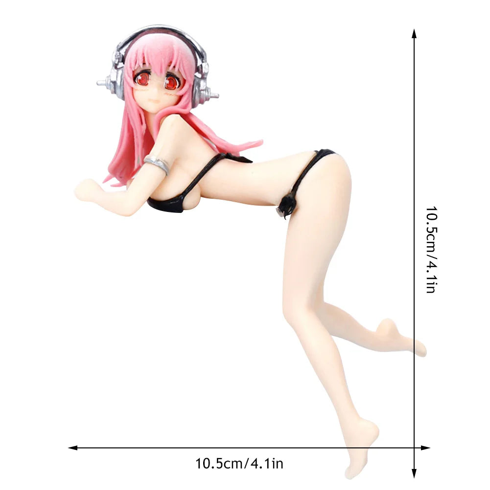 Fashion Cartoon Anime Car Ornament Creative Car Phone Holder Bikini Beach Girl Car Interior Accessories Car Dashboard Decoration