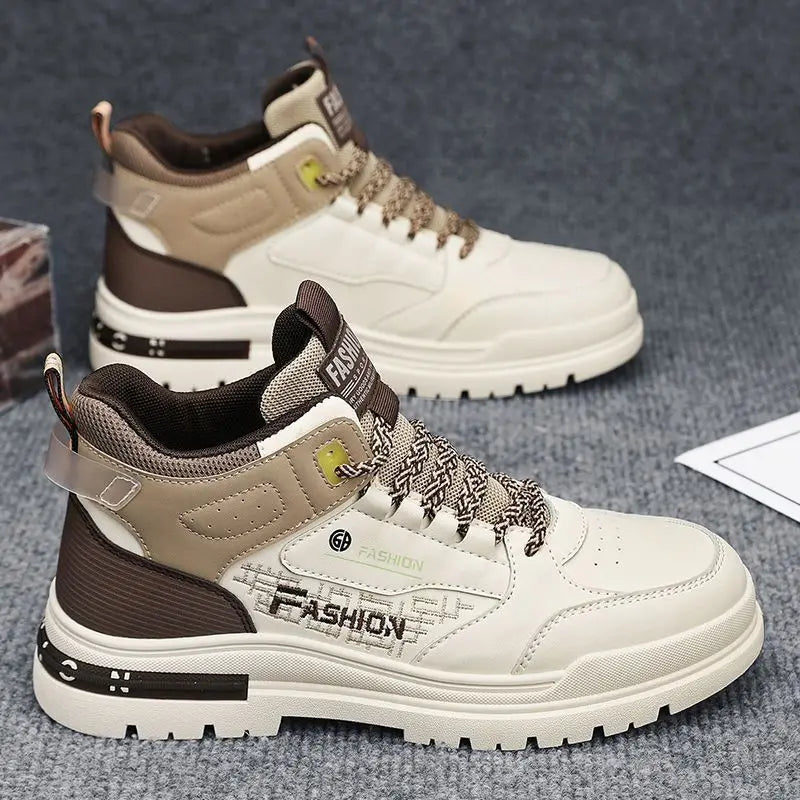 Men Sneakers Outdoor Casual Shoes New Non Slip Vulcanized Shoes Soft Sole Walking Shoe Lace-up High Top Men Shoes Tenis Hombres