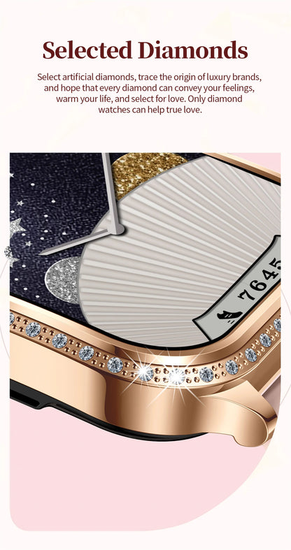 2026 Fashion Women Smart Watch Bluetooth Call Custom Watch Face Fitness Tracker IP68 Waterproof Smartwatch Woman for Android IOS