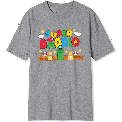 Super Daddio Funny Gamer Dad Father's Day Gift Tshirt 100% Cotton New Fashion Short Sleeve Vintage Classic Streetwear Tee Tops