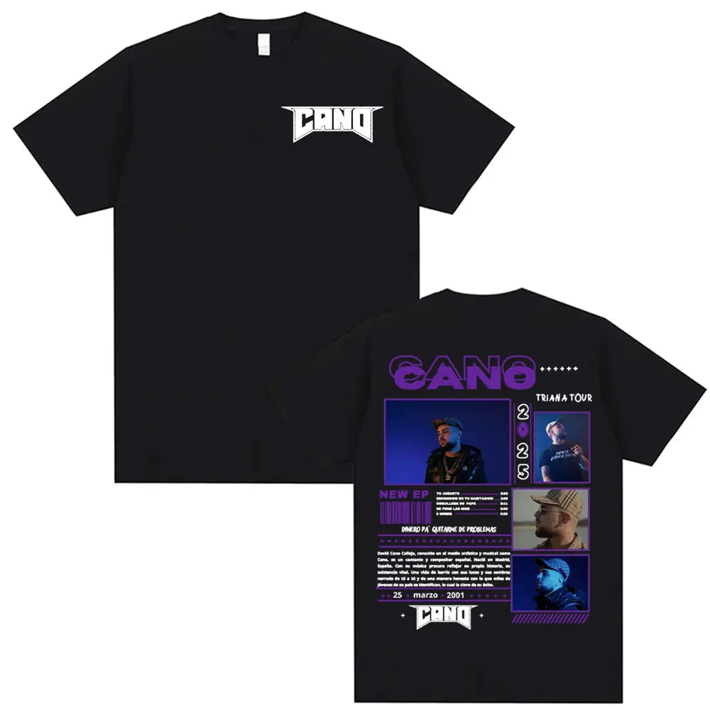 Rapper Cano Triana Tour Album 2025 Printed Tshirts for Men Women Harajuku Hip Hop Street T-shirt Casual Cotton Oversized T Shirt