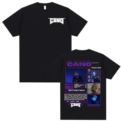 Rapper Cano Triana Tour Album 2025 Printed Tshirts for Men Women Harajuku Hip Hop Street T-shirt Casual Cotton Oversized T Shirt