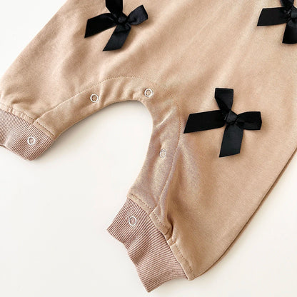 Newborn Baby Girl Clothes Bow Infant Jumpsuit Spring Autumn Babygrow Romper Cotton Kids Toddler Children Clothing 0-18 Months