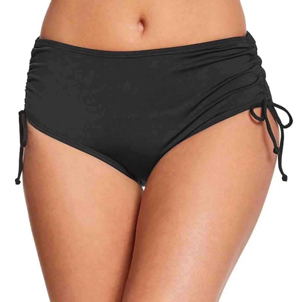 Women Swim Shorts V Cut Drawstring Bikini Swimsuit Bottom Adjustable Ruched Side Boyshorts Bathing Suit Board Shorts
