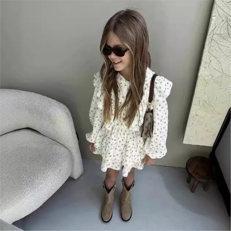 Floral Baby Girl 2-Piece Set – Blouse & Layered Skirt (2-7Y)