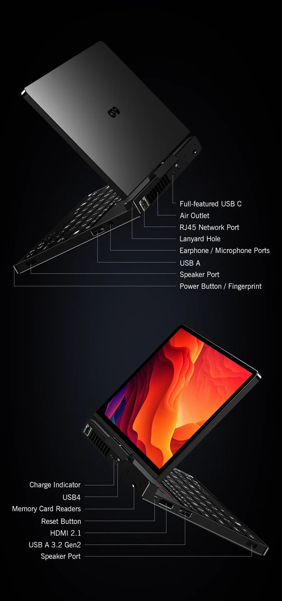 New 2025 version! GPD Pocket 4 8.8-inch AMD Ryzen AI 9 HX 370/8840U 64GB RAM 2TB NVMe Mini Laptop Computer for business