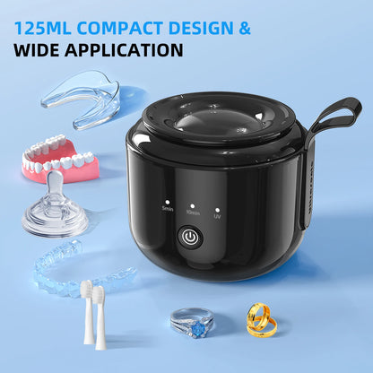KUNPHY Dental Pod Ultrasonic Retainer Cleaner Machine 200ML with UV 3 Modes for Aligner Nightguard Mouth Guard Oral Dental Care