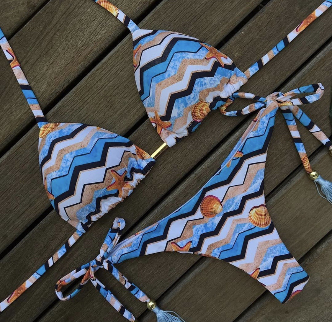 Women's Printed Bikini Beach Holiday Trio