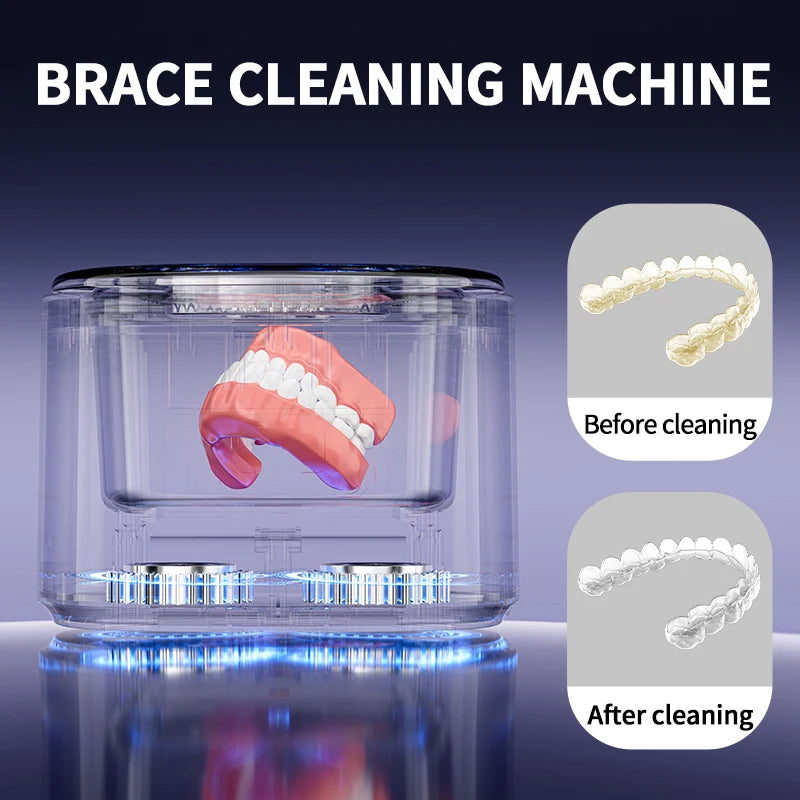 USB Electric Ultrasonic Cleaner for Dental Care Multi-Function Denture & Braces Cleaning Box Invisible Retainer Care Machine