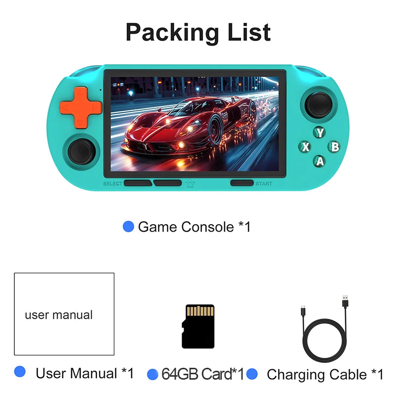 GAMINJA Handheld Retro Console – 4.5" IPS, 12,000+ Games