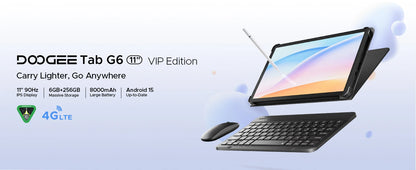 【Brand+】Doogee Tab G6 Tablet Pc 11 Inch Android 15 30Gb Ram(6+24) 256Gb Rom 8000Mah Battery Dual Speakers Support Widevine