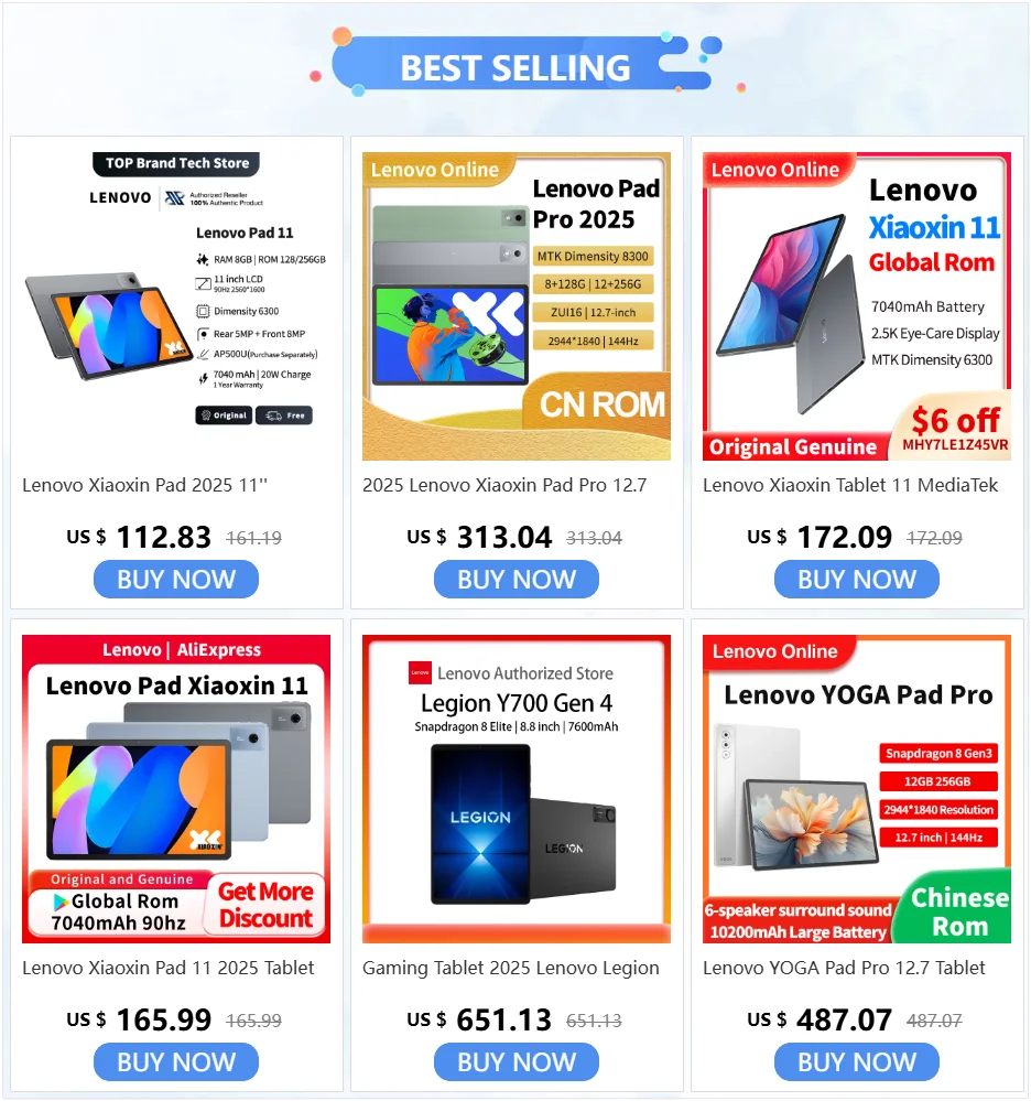 Lenovo Legion Y700 4th Gaming Tablet Snapdragon 8 Elite Copper Vapor Chamber Cooling 16GB RAM + 1TB Ice White 7600mah