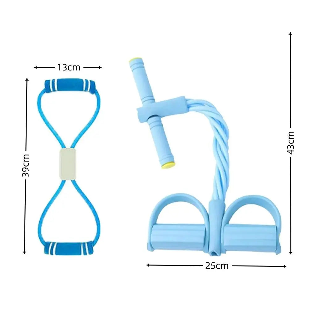 6-Tube Resistance Bands Set with Foam TPE Yoga Pedal Puller Sport At Home Shoulder Opening 8-Line Tension Rope Fitness Equipment