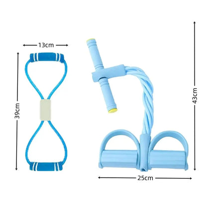 6-Tube Resistance Bands Set with Foam TPE Yoga Pedal Puller Sport At Home Shoulder Opening 8-Line Tension Rope Fitness Equipment