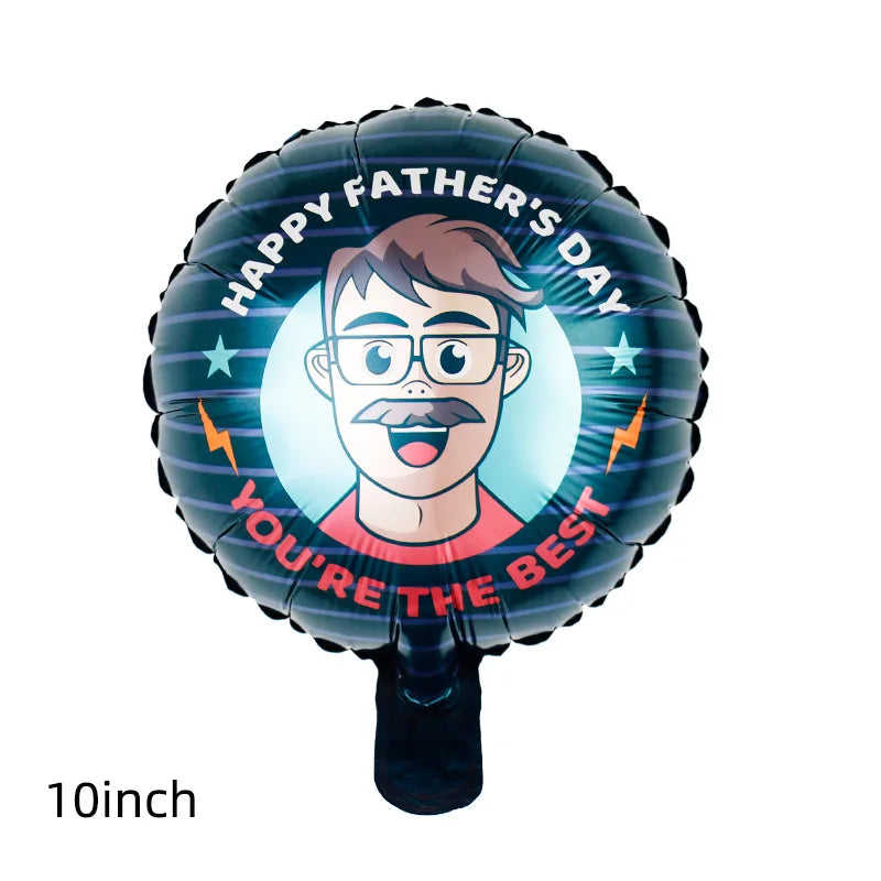 10pcs 10inch Happy Father's Day Foil Balloons Fathers Day Spanish Te Amo Papa Air Globos For Father Birthday Party Decorations