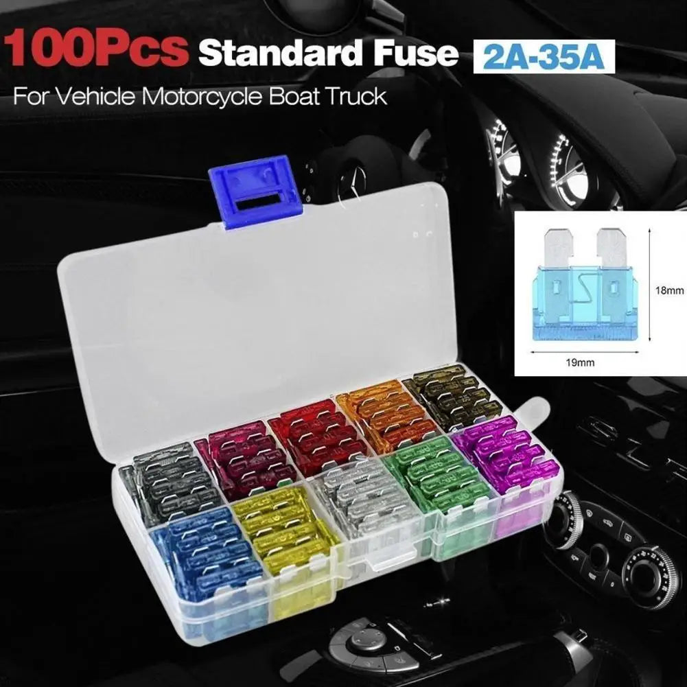 50/100pcs Automotive Fuses Fuses Automotive Fuses 2A/3A/5A/7.5A/10A/15A/20A/25A/30A/35A Amp Automotive Repair Tools