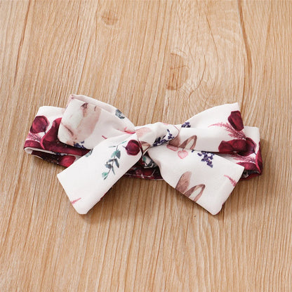 0-24 Months Newborn Baby Girl 3PCS Clothes Set Long Sleeve Romper+Flower Strap Pants+Headband Spring&Autumn Lovely Outfit