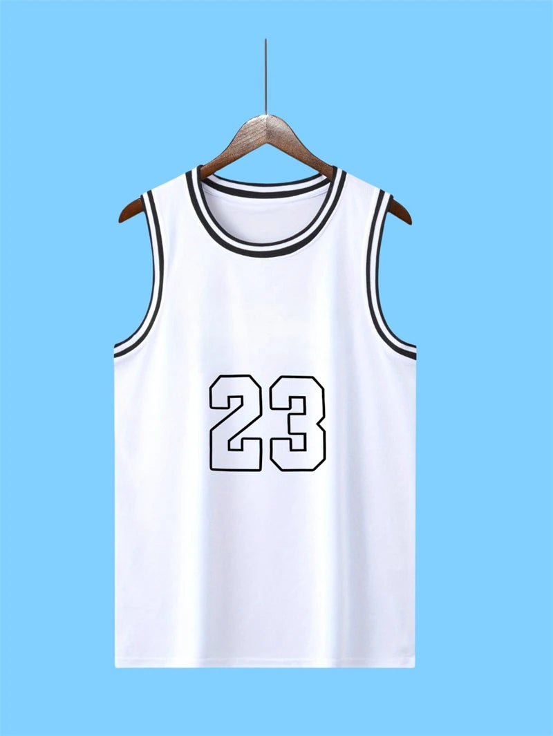 Simple Fashion No.23 Tank Tops For Men Summer Trendy Sleeveless 3D Printed Basketball Vest Casual Oversized Sports Fitness Tops