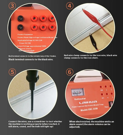Electronic Mouse Trap Household high-voltage high-power infrared intelligent electronic mouse trapping machine 6-way mouse trap